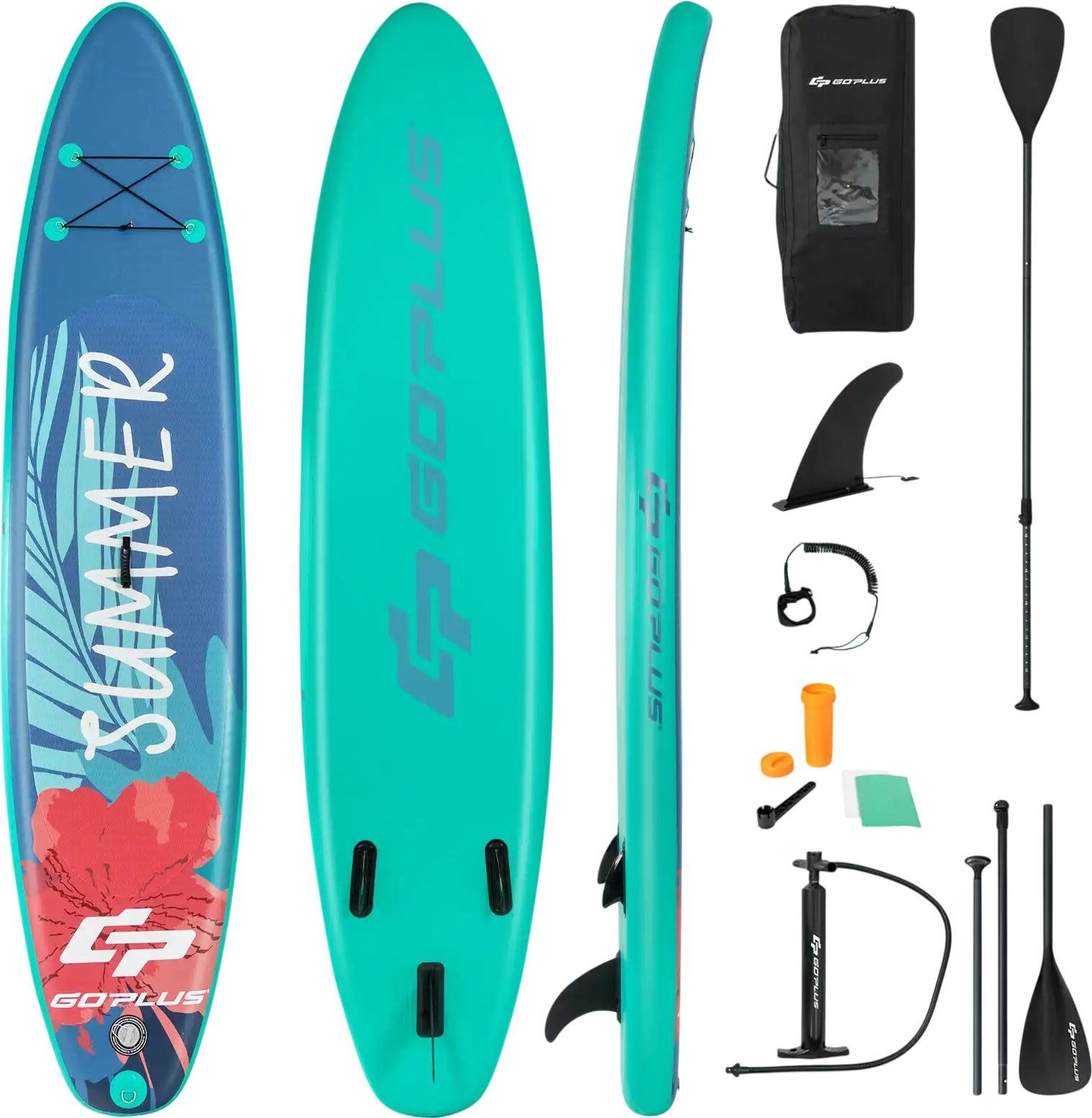 Costway 10' Inflatable Stand Up Paddle Board w/ Backpack Leash Aluminum Paddle 52860194 New