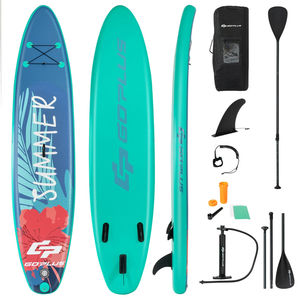10 Feet Inflatable Stand Up Paddle Board with Backpack Leash Aluminum Paddle-L - Gallery View 1 of 12