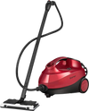 Red 2000W steam cleaner mop with detachable handheld unit and 19 accessories for versatile, chemical-free cleaning.