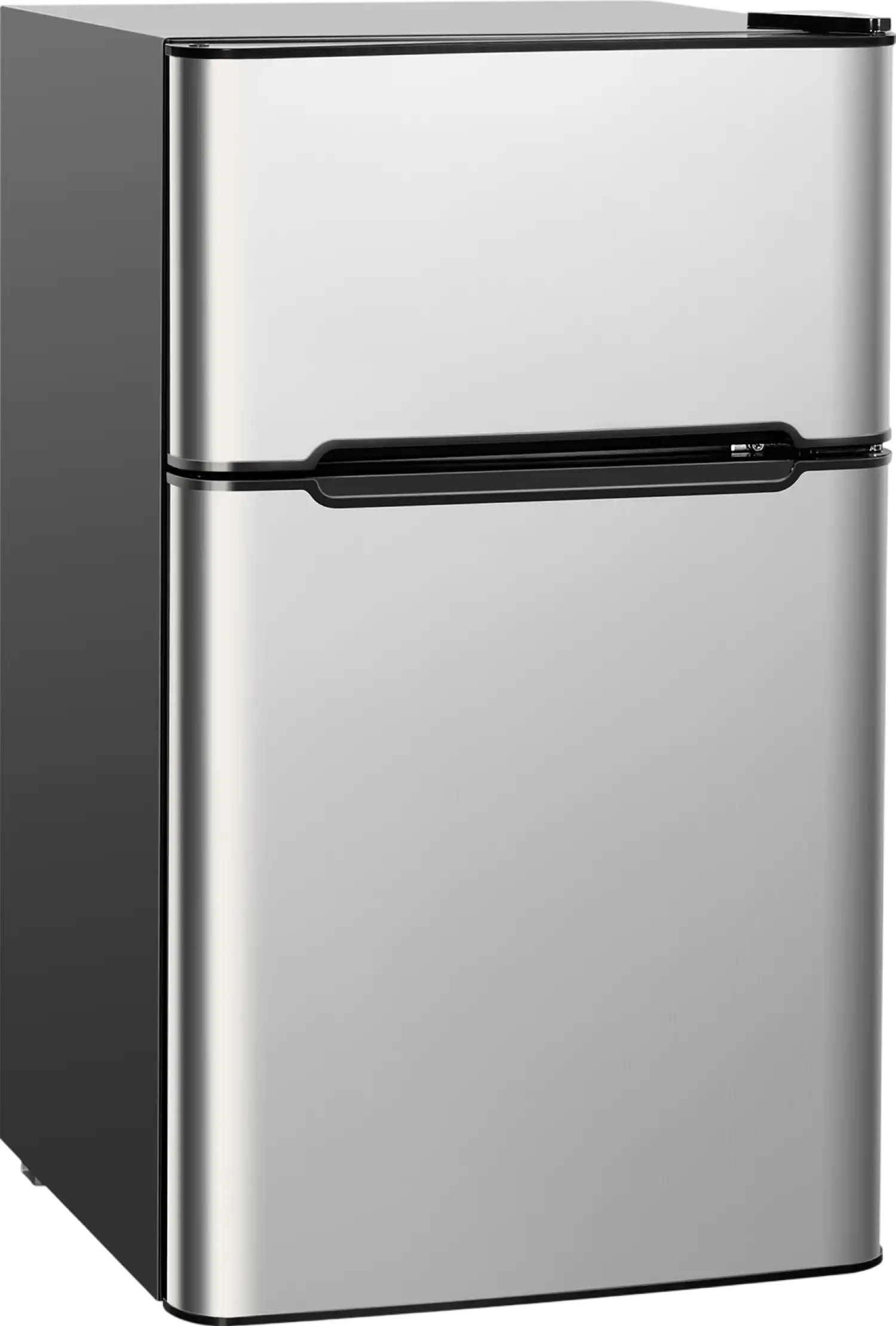 Costway Refrigerator Freezer Compact Stainless Steel 3.2 Cu. Ft New