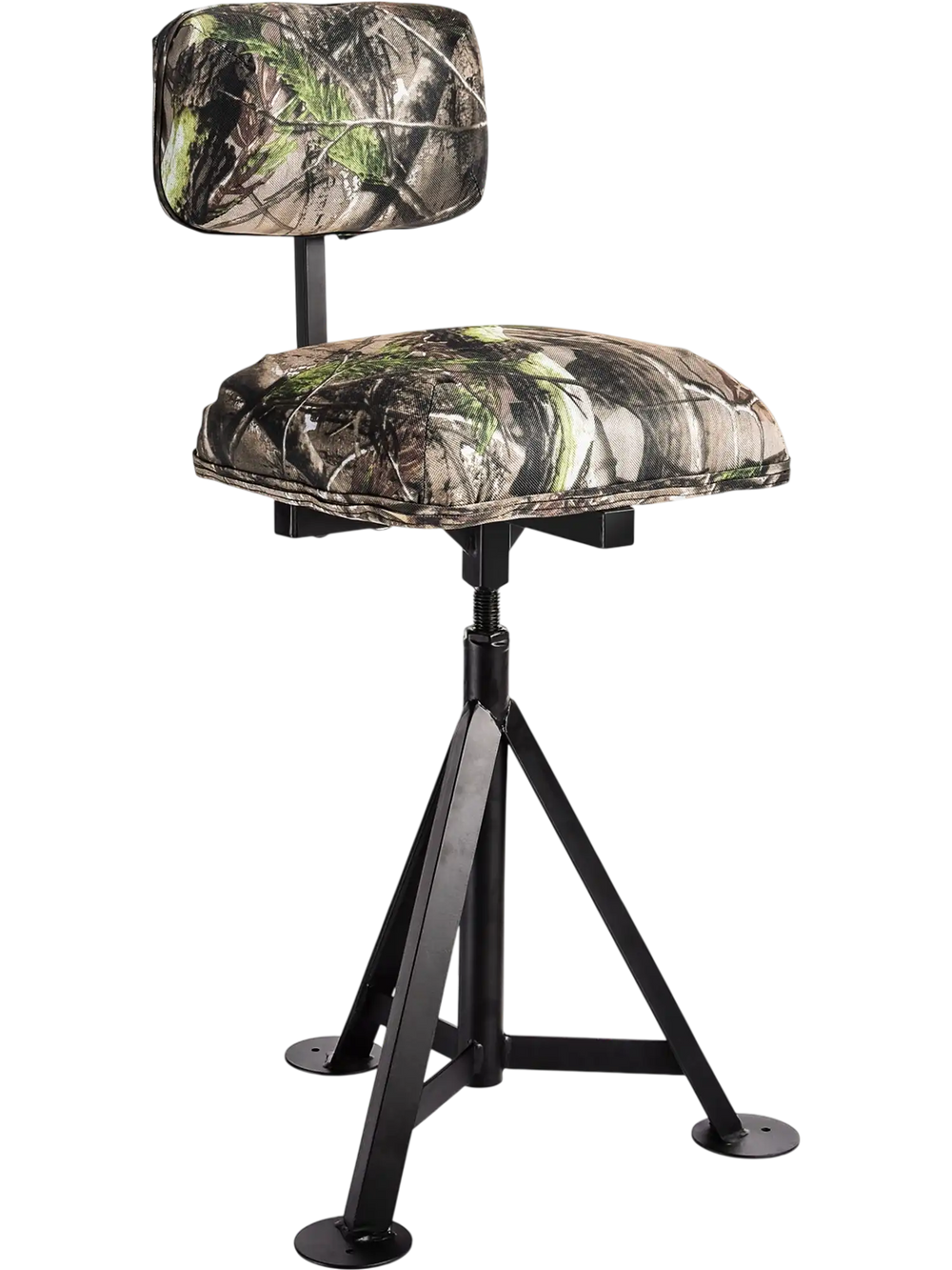 Swivel Hunting Chair Tripod Blind Stool with Detachable Backrest