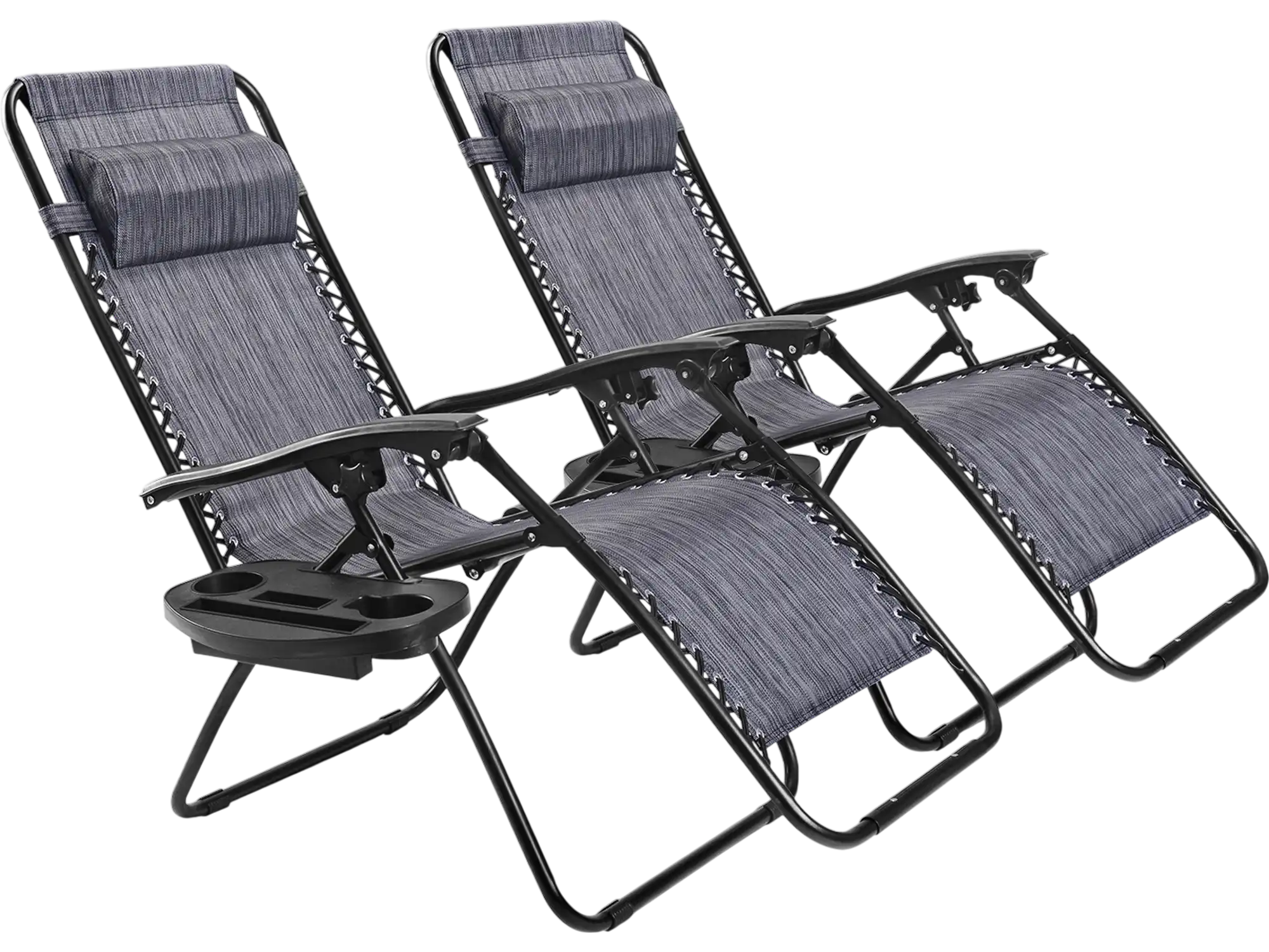 Costway 2-Pc Folding Zero Gravity Lounge Beach Chairs 87142509 New