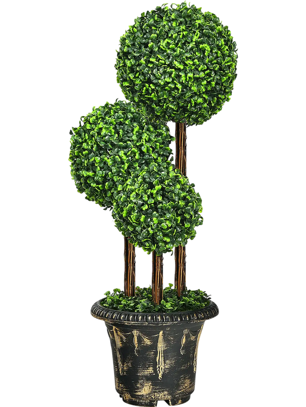 36-Inch Artificial Topiary Triple Ball Tree for Indoor and Outdoor