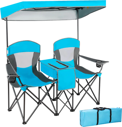 Costway Portable Folding Camping Canopy Chairs w/ Cup Holder 70859361 New