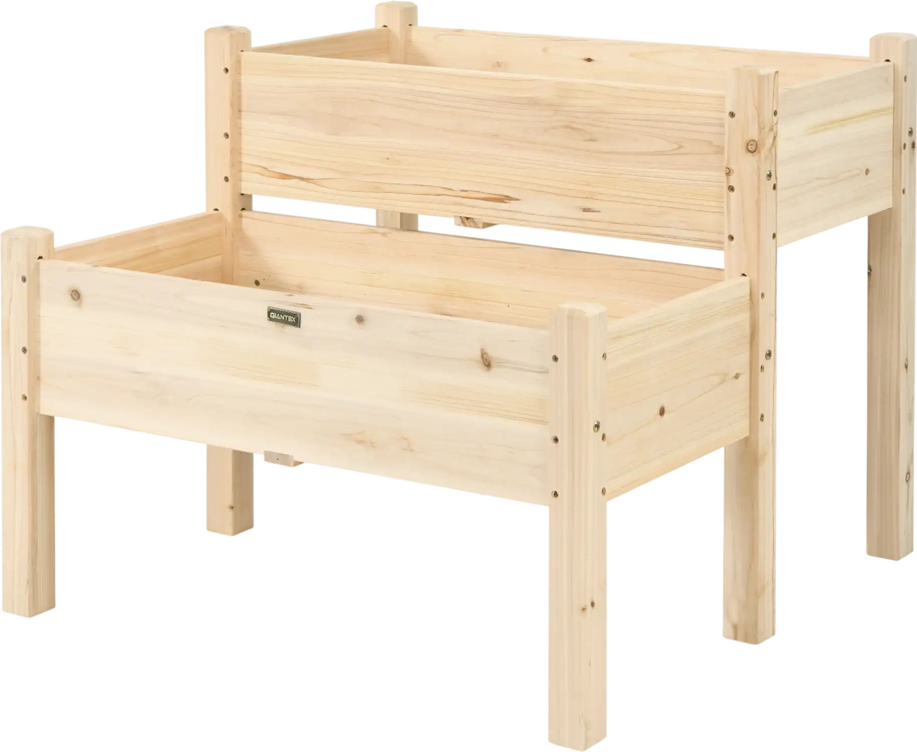 Costway 2-Tier Wooden Raised Garden Bed with Legs & Drain Holes 40185673 New