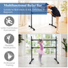 4 feet double ballet barre in black, adjustable height from 7" to 46", ideal for dance and stretching exercises.