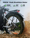 isinwheel U8 Plus Electric Bike All-Terrain 1500W 28 MPH 75 Mile Range 48V New