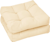 Beige 21x21 inch patio chair seat cushion pads with 4" high resilience cotton, ideal for indoor and outdoor use.