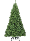 6 ft PVC artificial Christmas tree with 1346 tips, hinged design, and sturdy metal stand for indoor holiday decoration.