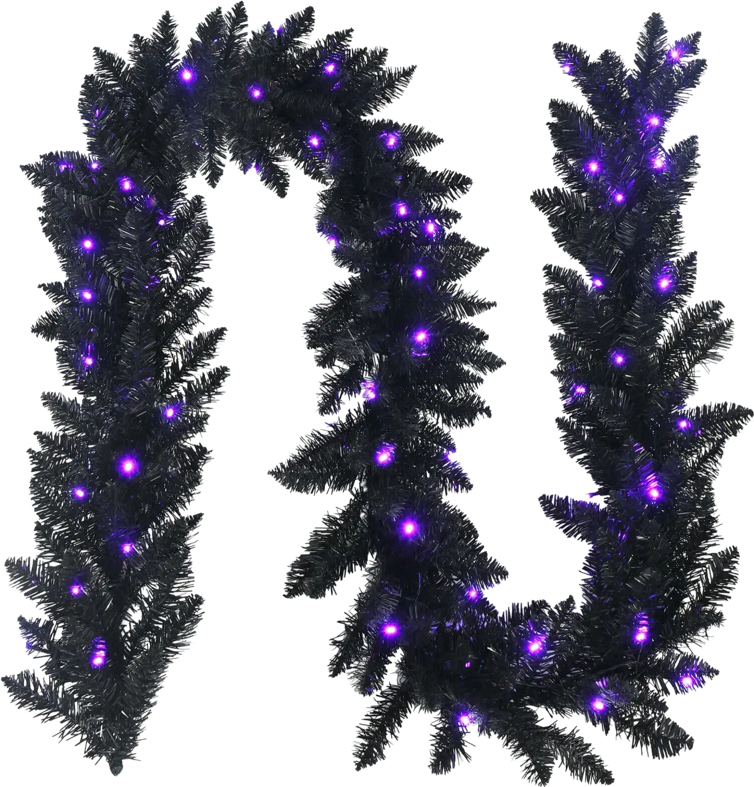Costway 9' Pre-Lit Halloween Garland 50 Purple LED Lights 75840921 New