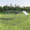 Large walk-in chicken coop with galvanized frame and PVC coated wire mesh, perfect for outdoor use in your backyard.