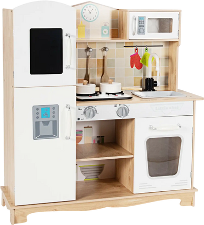 Costway Wooden Kids Pretend Kitchen Playset Cooking Toy w/ Utensils Sound 23907584 New
