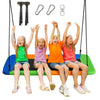 Platform tree swing with kids enjoying, featuring durable oxford cloth and adjustable height for indoor or outdoor fun.