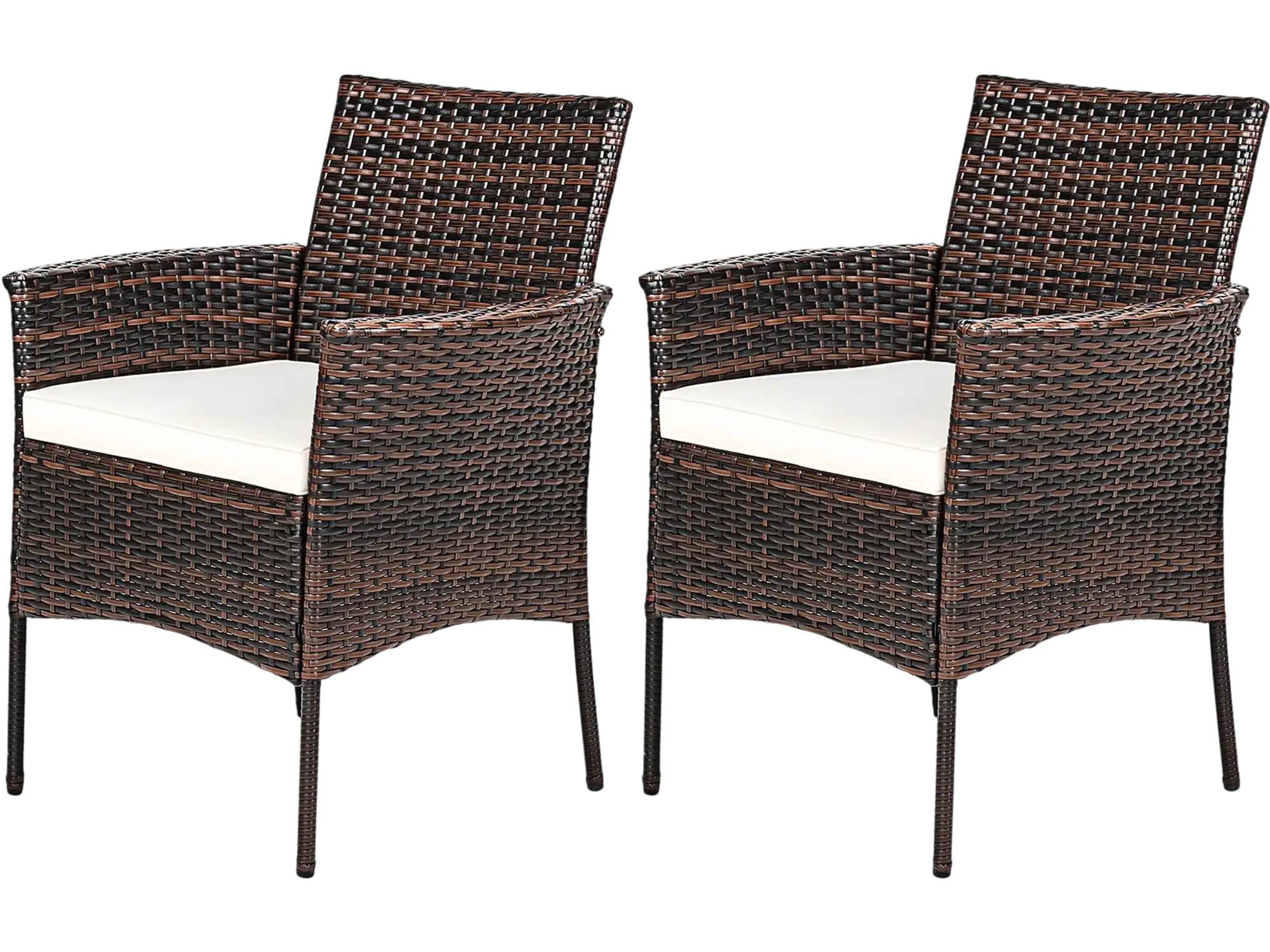 Costway 2pc Outdoor PE Rattan Armchairs w/ Removable Cushions 81049362 New
