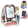 Kids 3-in-1 art easel with adjustable height, double-sided whiteboard and chalkboard, perfect for creative play and.
