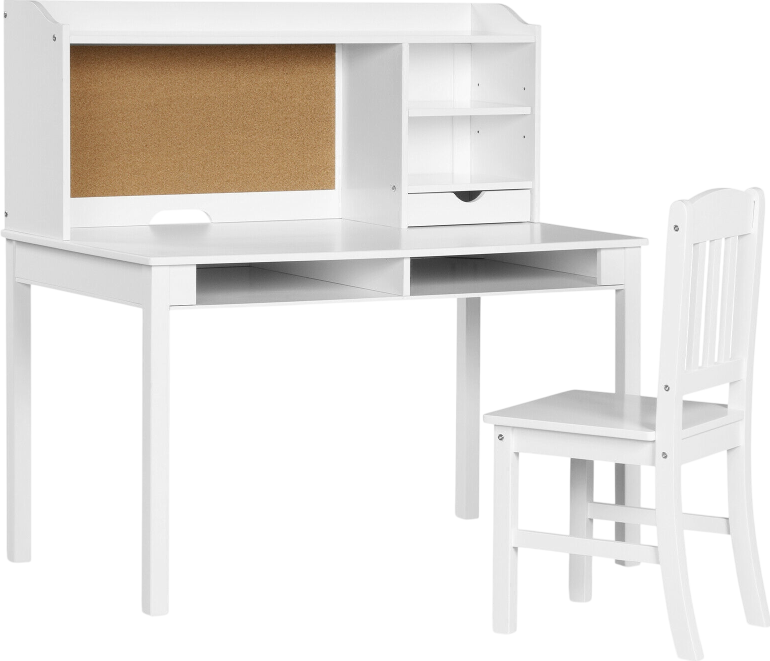 Costway Kids Desk and Chair Set Writing Desk with Hutch and Bookshelves New