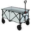 Outdoor Folding Wagon Cart with Adjustable Handle and Universal Wheels-Gray - Gallery View 1 of 10