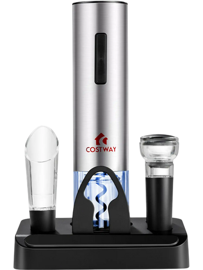 Costway 6-in-1 Electric Wine Bottle Opener Set Foil Cutter 69710354 New
