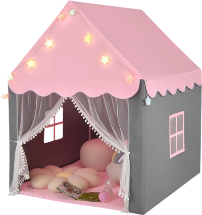 Costway Kids Playhouse Tent Star Light Mat Pink 67195423 New
