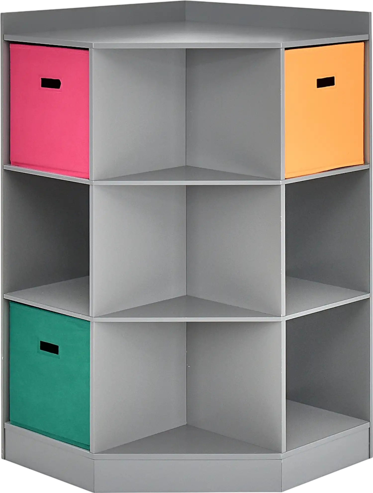 Costway 3-Tier Kids Corner Storage Shelf Cabinet w/ 3 Baskets 93625408 New