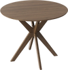 36 Inch Round Wood Dining Table with Intersecting Pedestal Base