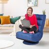 5-Position Folding Floor Gaming Chair-Navy - Gallery View 1 of 8