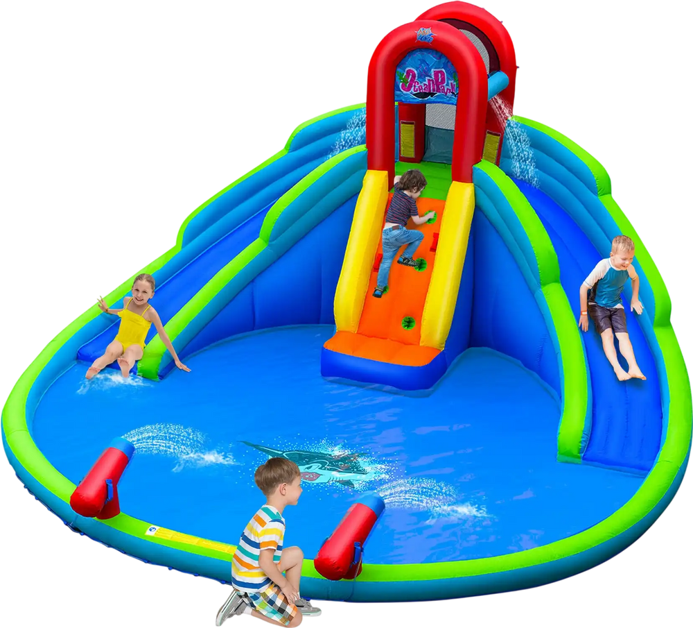 Inflatable Waterslide Bounce House with Upgraded Handrail without Blower