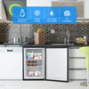 Compact 3 cubic feet upright freezer with stainless steel door, adjustable temperature control, ideal for small spaces.