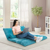 6-Position Adjustable Sleeper Lounge Couch with 2 Pillows-Blue - Gallery View 1 of 10