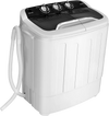 Compact 8 lbs twin tub washing machine with separate timer controls, lightweight design for home and apartment use.