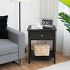 Wooden Storage Shelf with Drawer for Bedroom and Living Room-Black - Gallery View 1 of 10