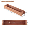 Dimensions of the Wooden Decorative Raised Garden Bed, 36" long, 6.5" wide, ideal for indoor and outdoor planting.