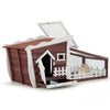 Wooden rabbit hutch with pull-out tray, featuring a cozy resting area and running space, suitable for 1-2 rabbits.