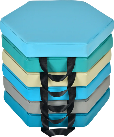 Costway 6-Piece Multifunction Hexagon Toddler Floor Cushions Classroom Seating w/ Handles 24157360 New