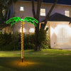 5 feet LED pre-lit palm tree decor with warm rope lights, perfect for indoor and outdoor festive decorations.
