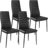 4 Pieces Modern Leather Dinning Chairs Set with Metal Frame