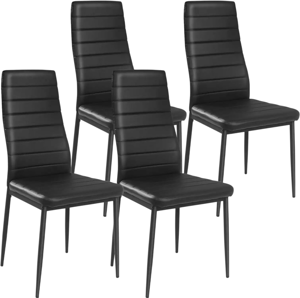 4 Pieces Modern Leather Dinning Chairs Set with Metal Frame