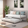 Twin Metal Daybed Sofa Bed Set with Roll Out Trundle-Silver - Gallery View 1 of 10