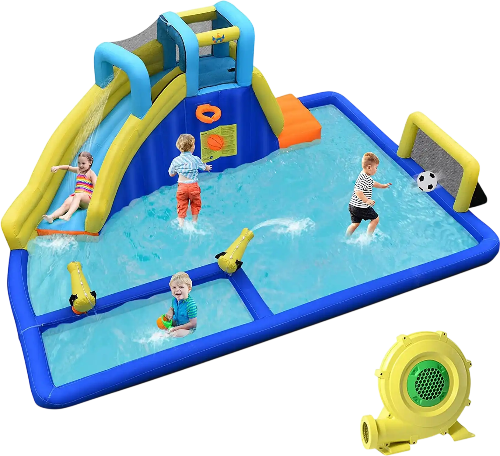 Costway 6-in-1 Kids Inflatable Water Slide with Blower 38192760 New