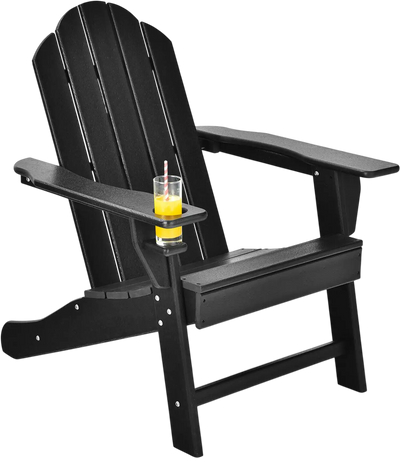 Costway Outdoor Adirondack Chair Built-In Cup Holder 15062839 New