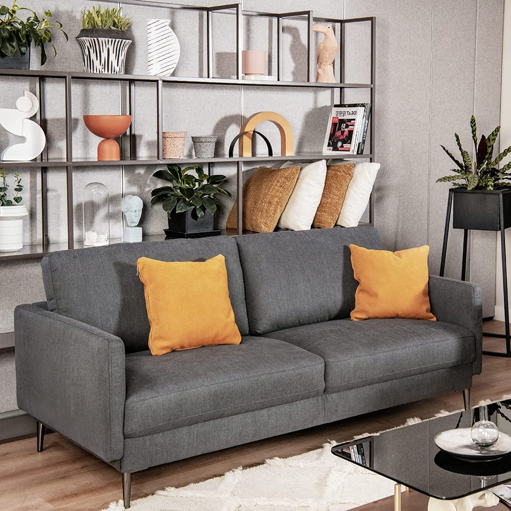 Costway Modern Loveseat with High-Density Backrest Cushions New