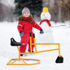 Kid ride-on sand digging digger with sturdy steel frame and rotatable seat, perfect for beach fun and coordination.