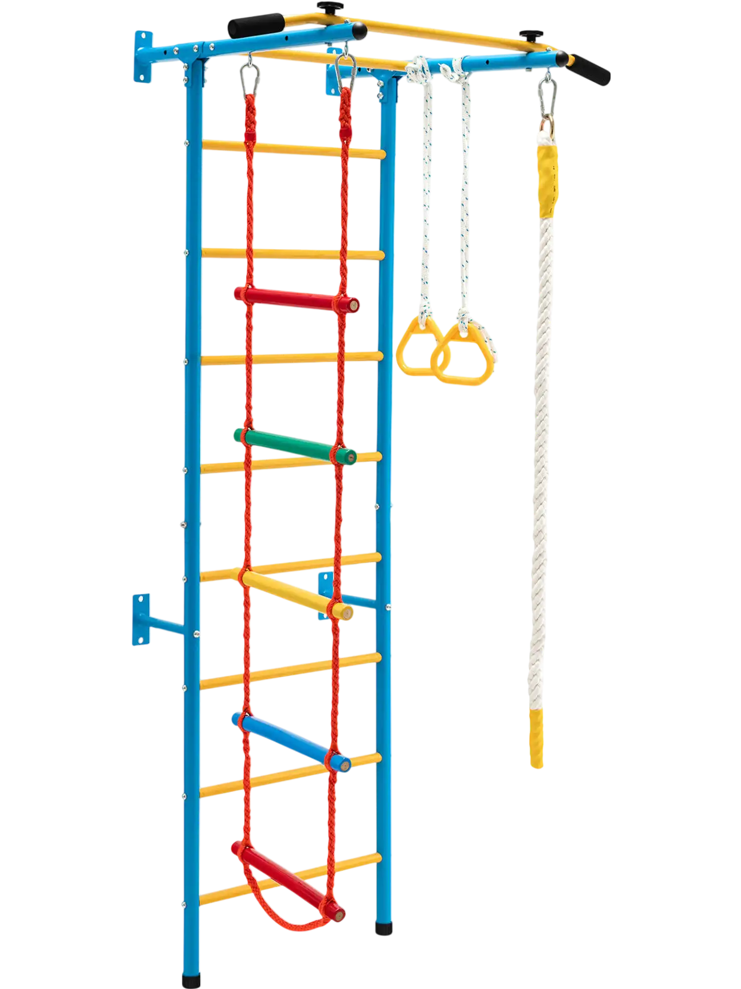 Costway 5-in-1 Kids Indoor Gym Playground Swedish Wall Ladder 60297138 New
