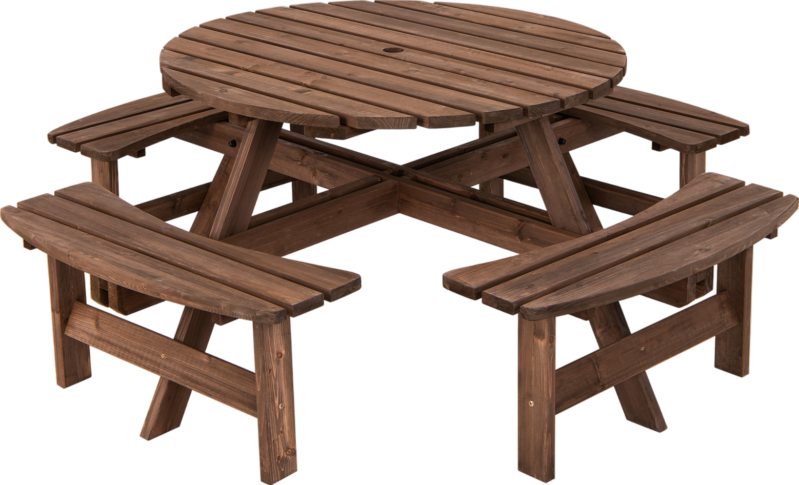 Costway Picnic Table and Bench Set 8 Seat Wood New