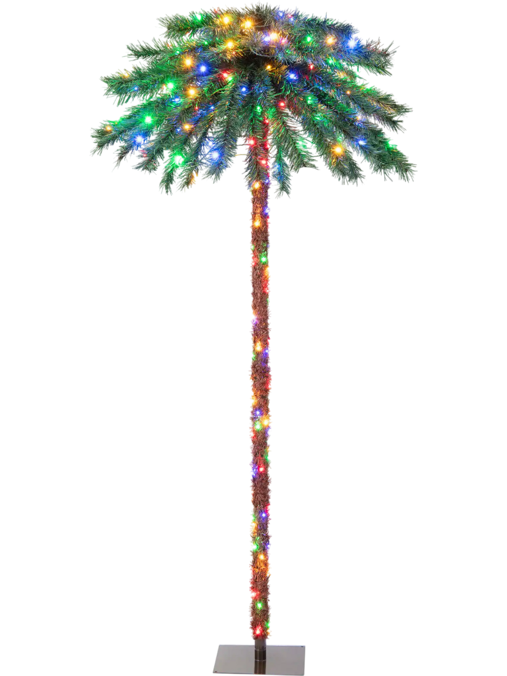 6 Feet Pre-Lit Artificial Tropical Christmas Palm Tree with 210 Multi-Color Lights