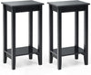 Set of 2 Versatile 2-Tier End Table with Storage Shelf-Black - Gallery View 1 of 7