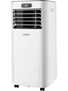 Portable 8000BTU air conditioner in white with remote control, ideal for bedrooms and small apartments.