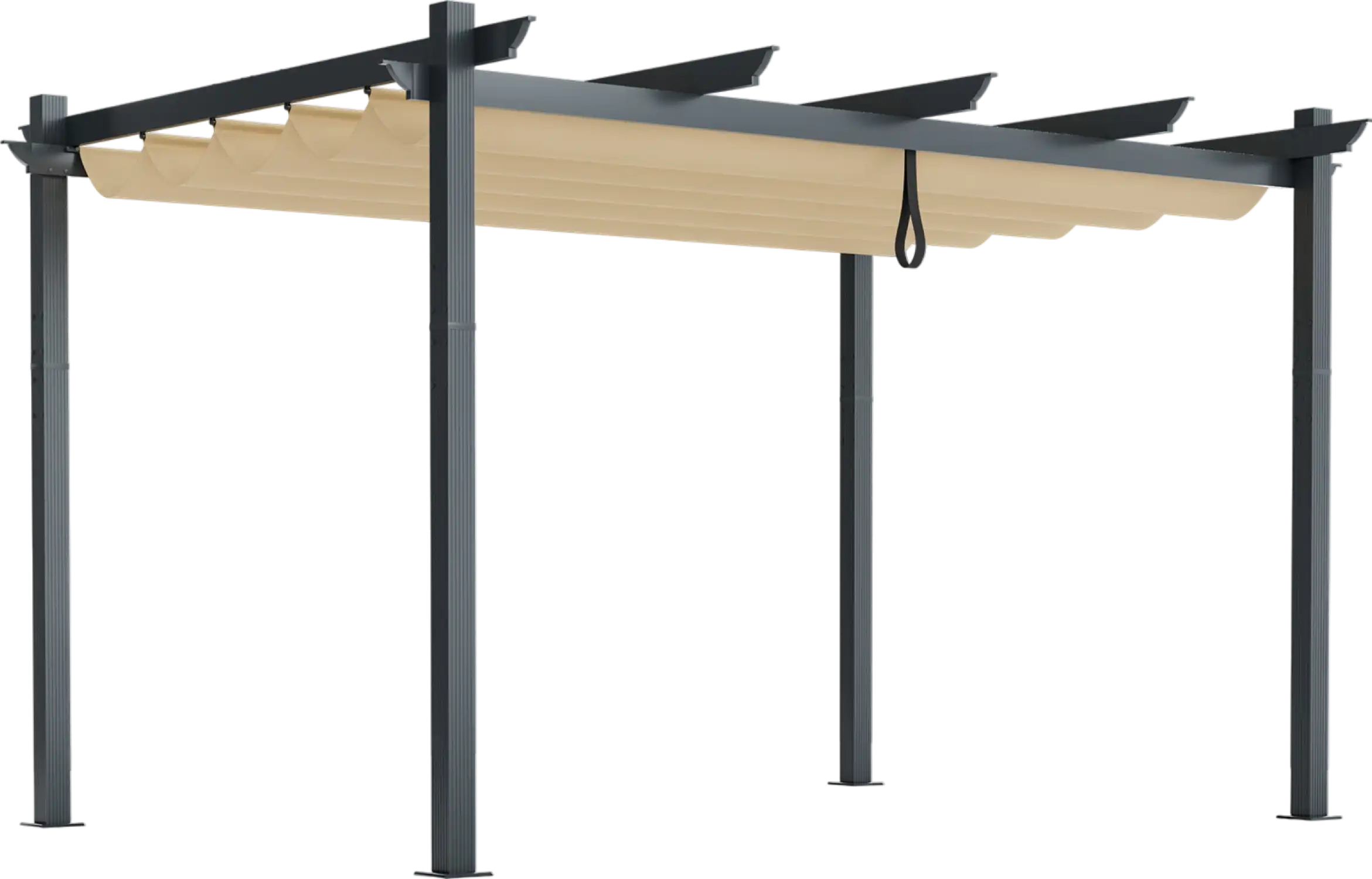 Costway Pergola with Retractable Canopy 10' x 13' Aluminum Frame 25473619 New