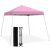 Pink 10 x 10 feet outdoor instant pop-up canopy with carrying bag, ideal for parties and camping, featuring adjustable.