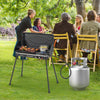 2-in-1 Gas Camping Grill and Stove with Detachable Legs-Black - Gallery View 1 of 10